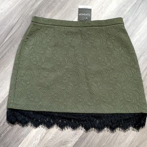 TopShop Olive Green Lave trim skirt